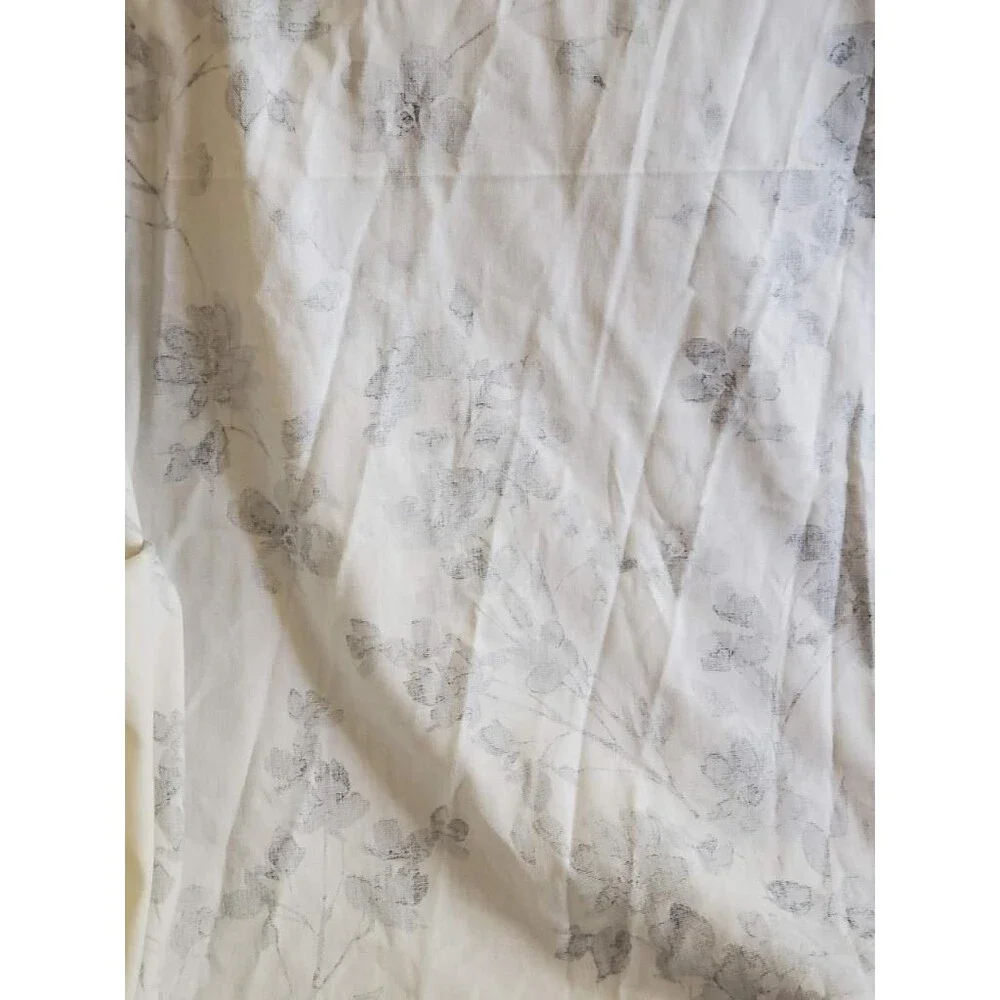 Ralph Lauren Shower Curtain Blue White Floral Cotton Fabric 70 x 72